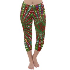 Emoji Hearts Valentine Universe Capri Winter Leggings 