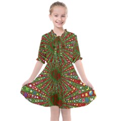 Emoji Hearts Valentine Universe Kids  All Frills Chiffon Dress by Paksenen