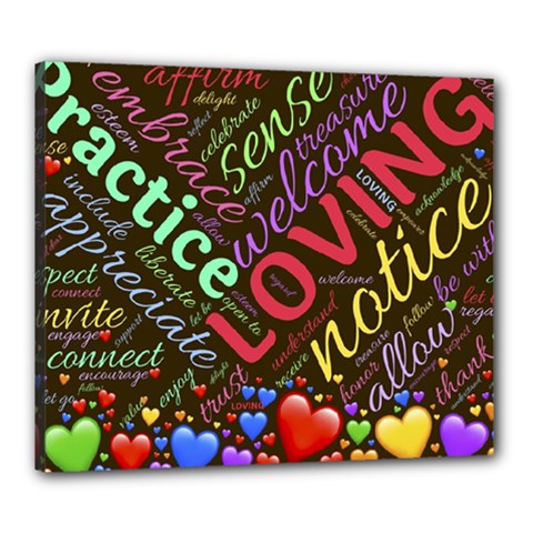 Loving Practice Agape Heart Canvas 24  X 20  (stretched) by Paksenen