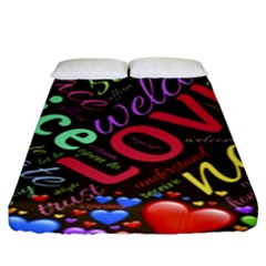 Loving Practice Agape Heart Fitted Sheet (king Size) by Paksenen