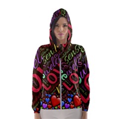 Loving Practice Agape Heart Women s Hooded Windbreaker