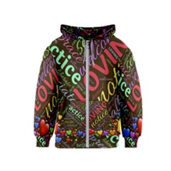 Loving Practice Agape Heart Kids  Zipper Hoodie by Paksenen