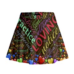 Loving Practice Agape Heart Mini Flare Skirt by Paksenen