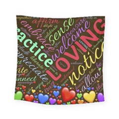 Loving Practice Agape Heart Square Tapestry (small) by Paksenen