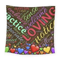 Loving Practice Agape Heart Square Tapestry (large)