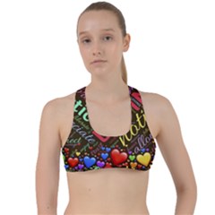 Loving Practice Agape Heart Criss Cross Racerback Sports Bra by Paksenen