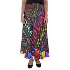 Loving Practice Agape Heart Flared Maxi Skirt by Paksenen