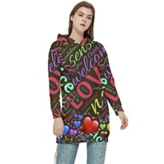 Loving Practice Agape Heart Women s Long Oversized Pullover Hoodie by Paksenen