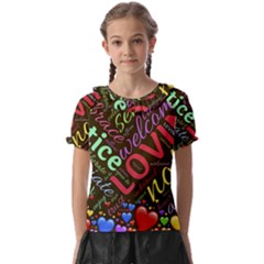 Loving Practice Agape Heart Kids  Frill Chiffon Blouse by Paksenen