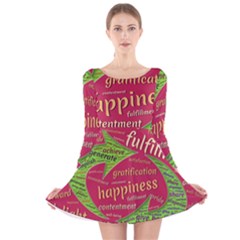 Fulfillment Satisfaction Happiness Long Sleeve Velvet Skater Dress