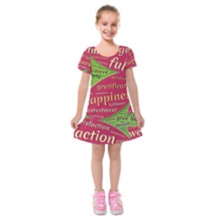 Fulfillment Satisfaction Happiness Kids  Short Sleeve Velvet Dress