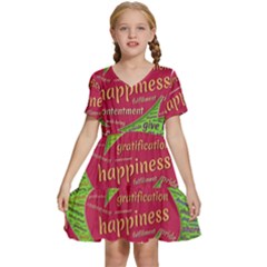 Fulfillment Satisfaction Happiness Kids  Short Sleeve Tiered Mini Dress by Paksenen