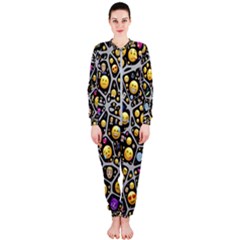 Mental Emojis Emoticons Icons Onepiece Jumpsuit (ladies)