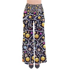 Mental Emojis Emoticons Icons So Vintage Palazzo Pants by Paksenen