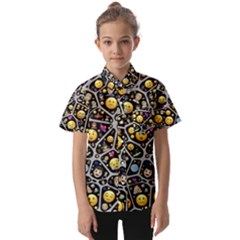 Mental Emojis Emoticons Icons Kids  Short Sleeve Shirt by Paksenen