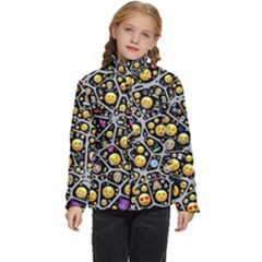 Mental Emojis Emoticons Icons Kids  Puffer Bubble Jacket Coat by Paksenen