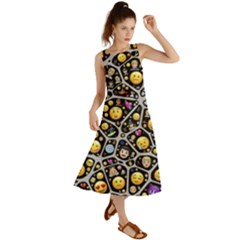 Mental Emojis Emoticons Icons Summer Maxi Dress by Paksenen