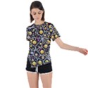 Mental Emojis Emoticons Icons Asymmetrical Short Sleeve Sports T-Shirt View1