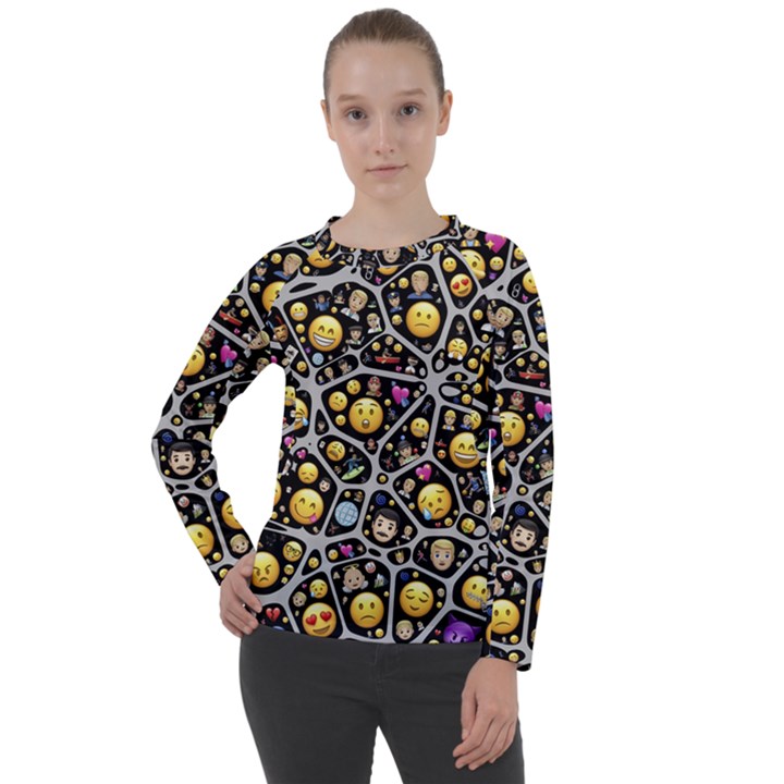 Mental Emojis Emoticons Icons Women s Long Sleeve Raglan T-Shirt