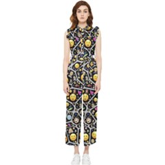 Mental Emojis Emoticons Icons Women s Frill Top Chiffon Jumpsuit by Paksenen