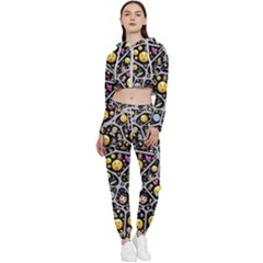 Mental Emojis Emoticons Icons Cropped Zip Up Lounge Set by Paksenen