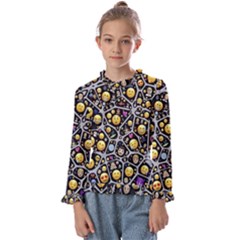 Mental Emojis Emoticons Icons Kids  Frill Detail T-shirt