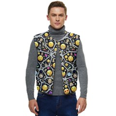 Mental Emojis Emoticons Icons Men s Button Up Puffer Vest	