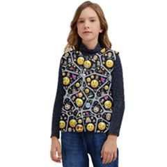 Mental Emojis Emoticons Icons Kid s Button Up Puffer Vest	