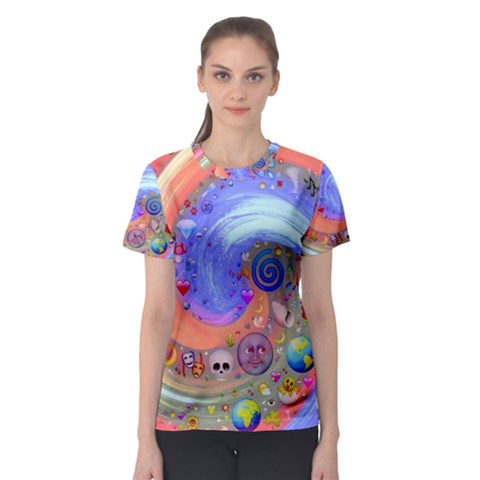 Swirl Vortex Emoji Cyclone Motion Women s Sport Mesh T-shirt by Paksenen