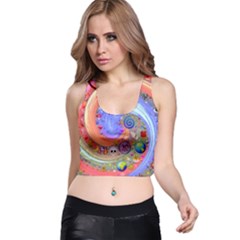 Swirl Vortex Emoji Cyclone Motion Racer Back Crop Top by Paksenen