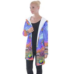 Swirl Vortex Emoji Cyclone Motion Longline Hooded Cardigan by Paksenen