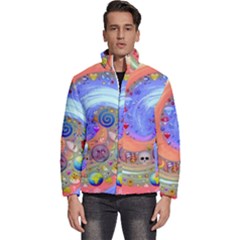 Swirl Vortex Emoji Cyclone Motion Men s Puffer Bubble Jacket Coat by Paksenen