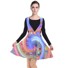 Swirl Vortex Emoji Cyclone Motion Plunge Pinafore Dress by Paksenen