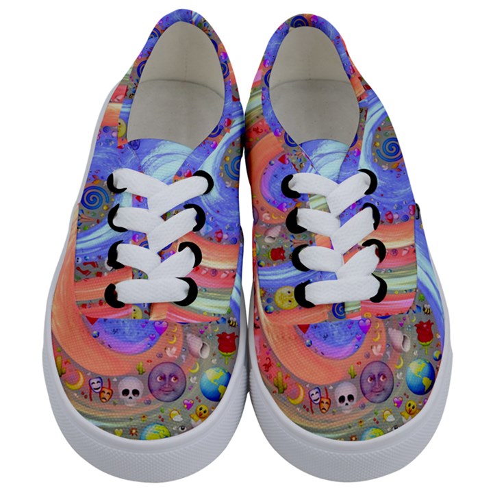 Swirl Vortex Emoji Cyclone Motion Kids  Classic Low Top Sneakers