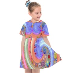 Swirl Vortex Emoji Cyclone Motion Kids  Sailor Dress by Paksenen