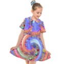 Swirl Vortex Emoji Cyclone Motion Kids  Short Sleeve Shirt Dress View1