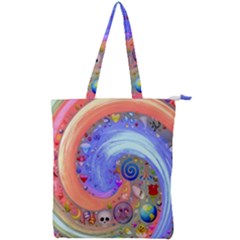 Swirl Vortex Emoji Cyclone Motion Double Zip Up Tote Bag by Paksenen