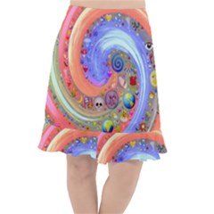 Swirl Vortex Emoji Cyclone Motion Fishtail Chiffon Skirt by Paksenen