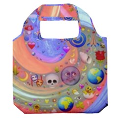 Swirl Vortex Emoji Cyclone Motion Premium Foldable Grocery Recycle Bag by Paksenen