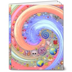 Swirl Vortex Emoji Cyclone Motion 8  X 10  Softcover Notebook by Paksenen