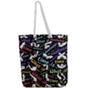 Time Nonlinear Curved Linear Full Print Rope Handle Tote (Large) View2