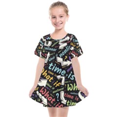 Time Nonlinear Curved Linear Kids  Smock Dress