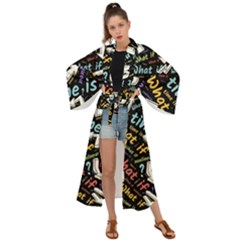 Time Nonlinear Curved Linear Maxi Kimono by Paksenen