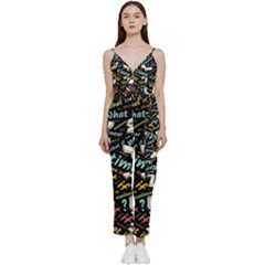 Time Nonlinear Curved Linear V-neck Camisole Jumpsuit