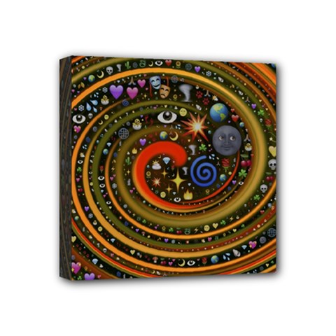 Swirl Vortex Emoji Cyclone Motion Art Mini Canvas 4  X 4  (stretched) by Paksenen