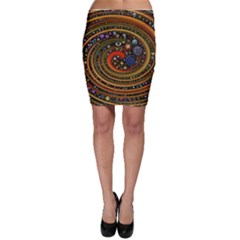 Swirl Vortex Emoji Cyclone Motion Art Bodycon Skirt by Paksenen