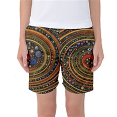 Swirl Vortex Emoji Cyclone Motion Art Women s Basketball Shorts by Paksenen