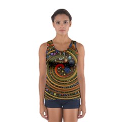 Swirl Vortex Emoji Cyclone Motion Art Sport Tank Top  by Paksenen