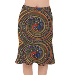 Swirl Vortex Emoji Cyclone Motion Art Short Mermaid Skirt by Paksenen