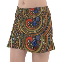 Swirl Vortex Emoji Cyclone Motion Art Classic Tennis Skirt by Paksenen